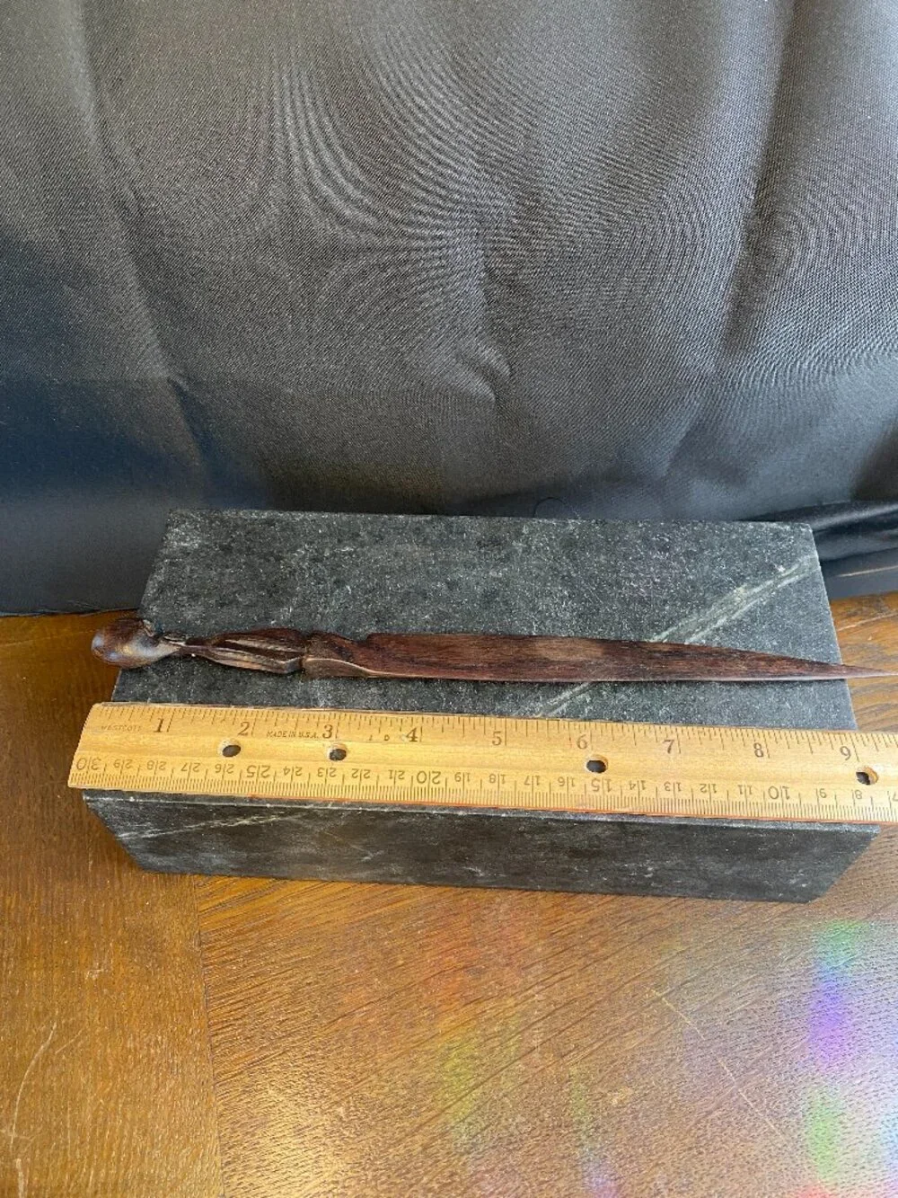 Vintage (1970's) Hand-carved African Wooden Letter Opener Ebony or Iroko 10